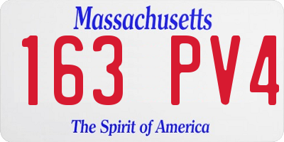 MA license plate 163PV4