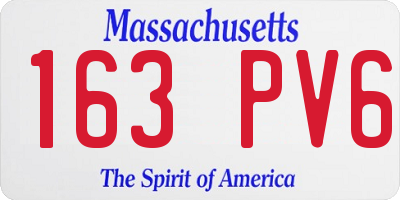 MA license plate 163PV6