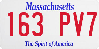 MA license plate 163PV7
