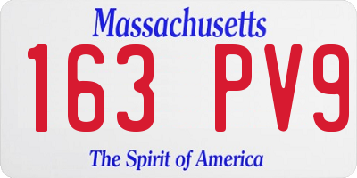 MA license plate 163PV9