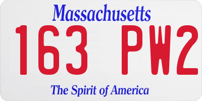 MA license plate 163PW2