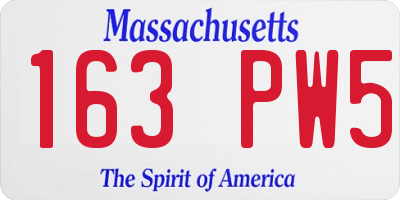 MA license plate 163PW5