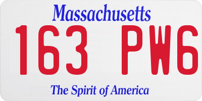 MA license plate 163PW6