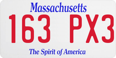 MA license plate 163PX3
