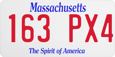 MA license plate 163PX4