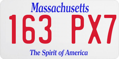MA license plate 163PX7
