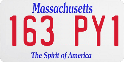 MA license plate 163PY1
