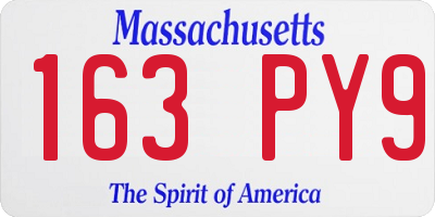 MA license plate 163PY9