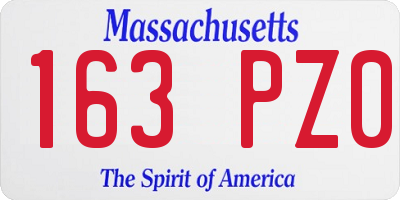 MA license plate 163PZ0