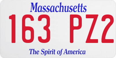 MA license plate 163PZ2