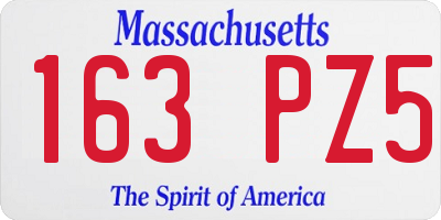 MA license plate 163PZ5
