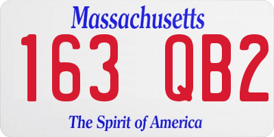 MA license plate 163QB2