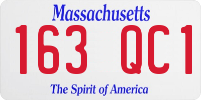 MA license plate 163QC1
