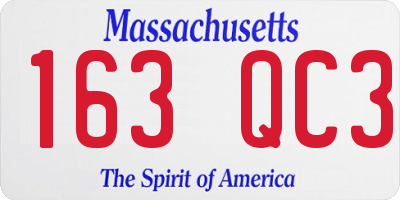 MA license plate 163QC3