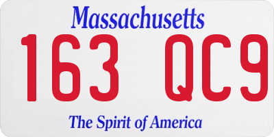 MA license plate 163QC9