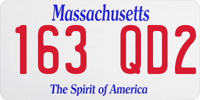 MA license plate 163QD2
