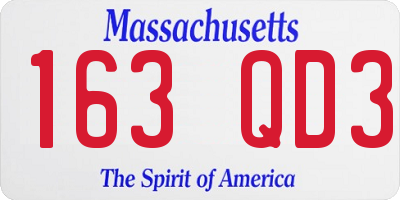 MA license plate 163QD3