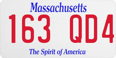 MA license plate 163QD4