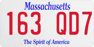 MA license plate 163QD7
