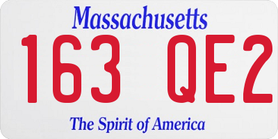 MA license plate 163QE2