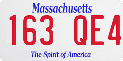 MA license plate 163QE4