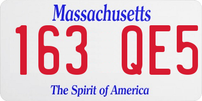 MA license plate 163QE5