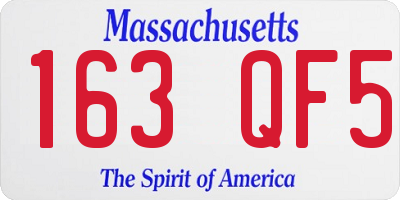 MA license plate 163QF5