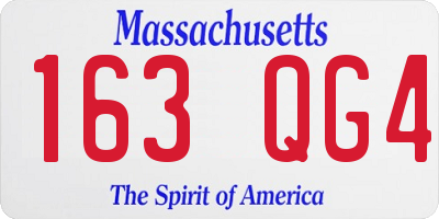 MA license plate 163QG4