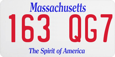 MA license plate 163QG7