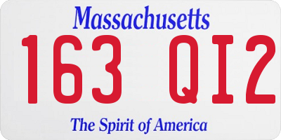 MA license plate 163QI2