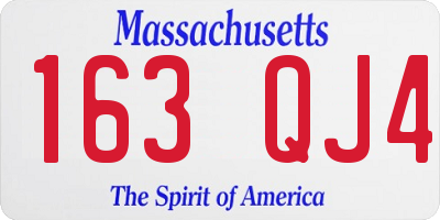 MA license plate 163QJ4