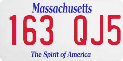 MA license plate 163QJ5