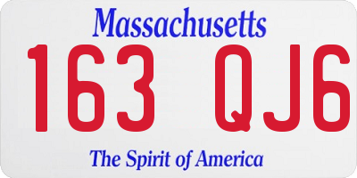 MA license plate 163QJ6