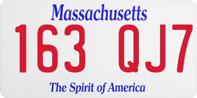 MA license plate 163QJ7