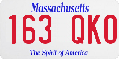 MA license plate 163QK0