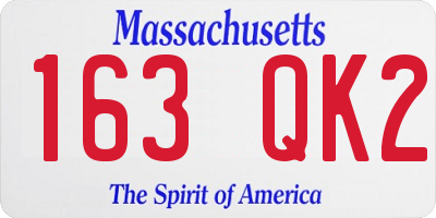 MA license plate 163QK2