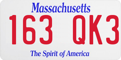 MA license plate 163QK3