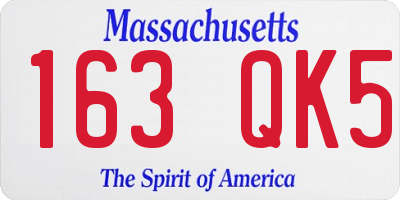 MA license plate 163QK5