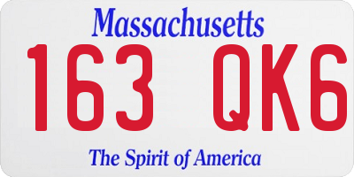 MA license plate 163QK6