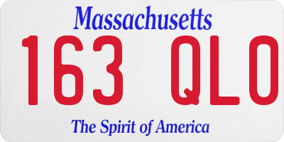 MA license plate 163QL0