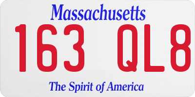 MA license plate 163QL8