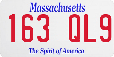 MA license plate 163QL9