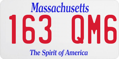MA license plate 163QM6