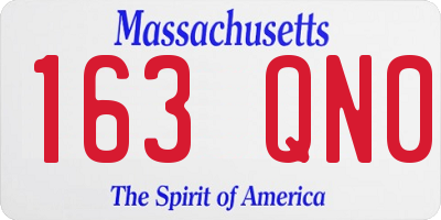 MA license plate 163QN0