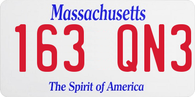 MA license plate 163QN3