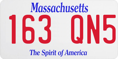 MA license plate 163QN5