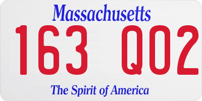 MA license plate 163QO2