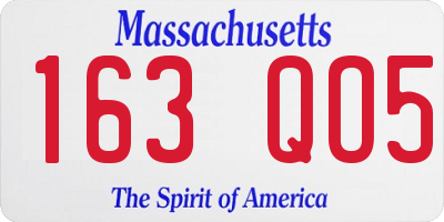 MA license plate 163QO5