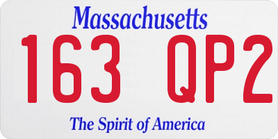 MA license plate 163QP2