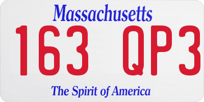 MA license plate 163QP3